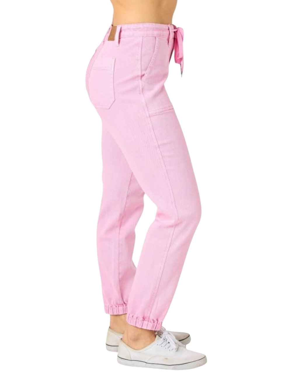 Judy Blue SZ 9/29 High-Rise Pink Dyed Denim Joggets - Picture 5 of 16
